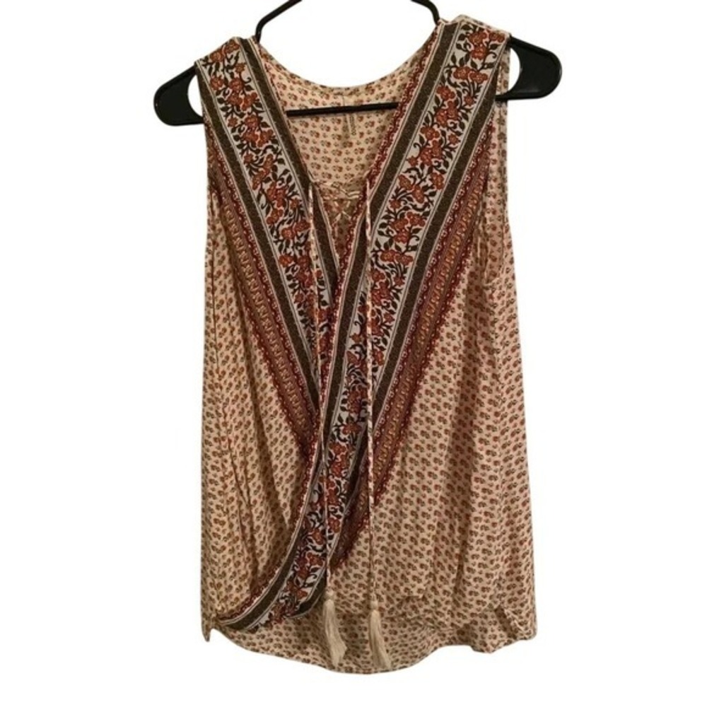 MITTOSHOP | Women's | Floral‎ Tunic Tank Blouse | Snap closure boho Size Small